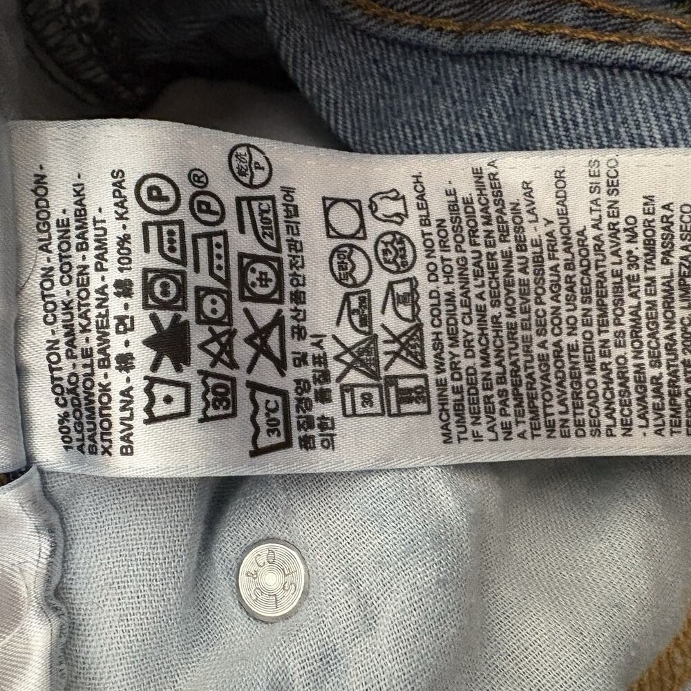 Levi's 517 Bootcut Jeans 33x36 Distressed Medium Blue Wash 100% Cotton Denim - Picture 13 of 15
